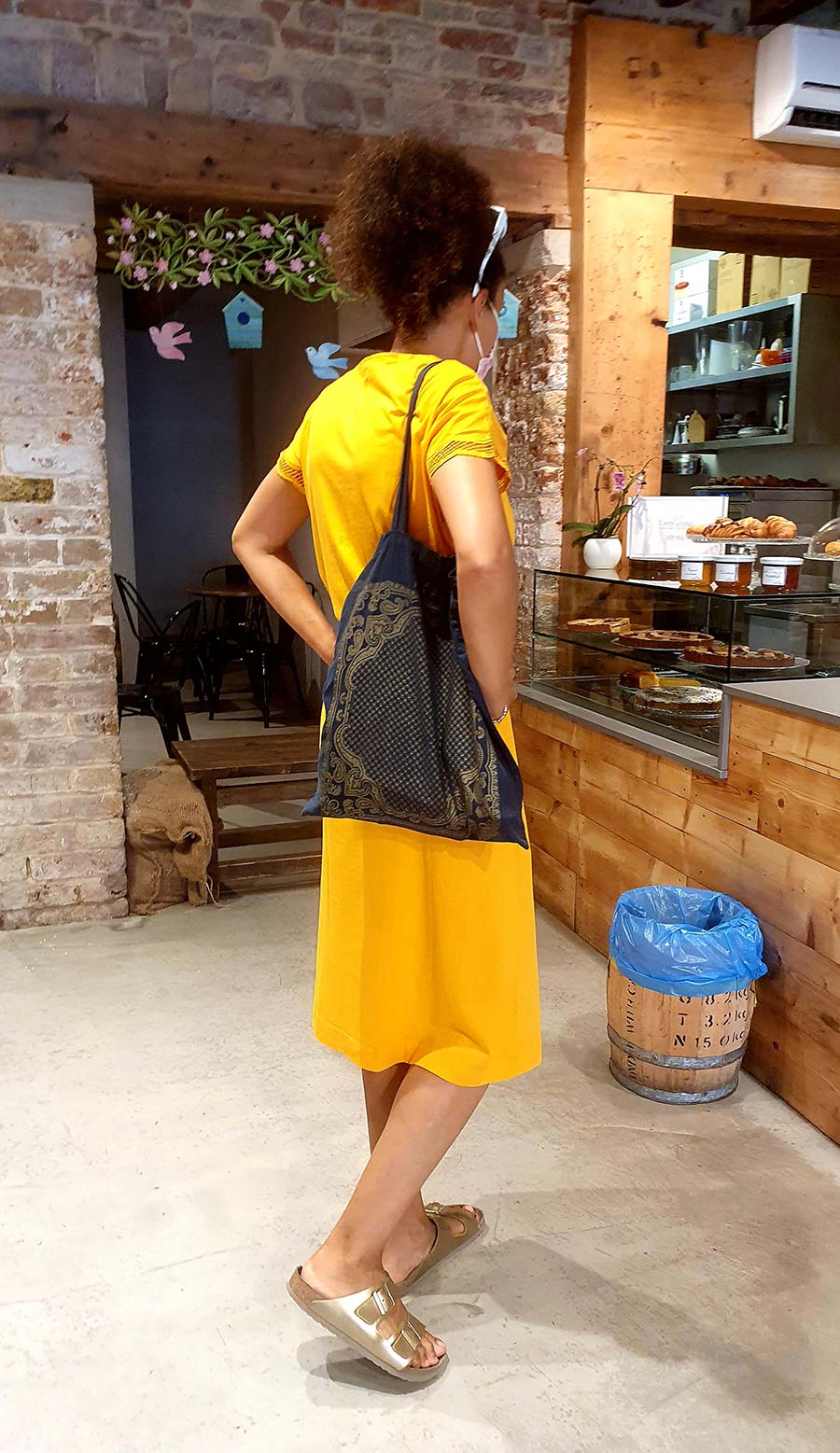 yellow dress gold Birkenstock