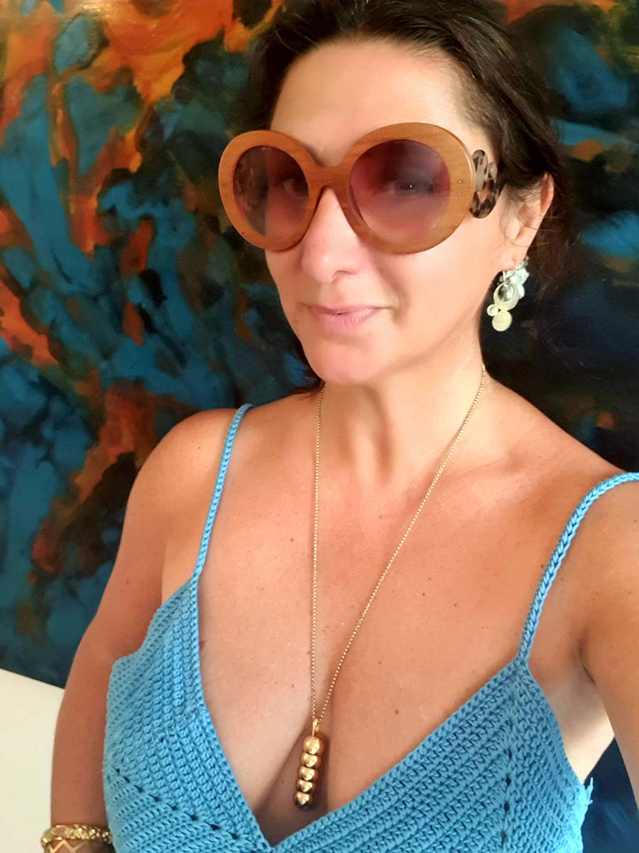 Prada wooden oversize sunglasses