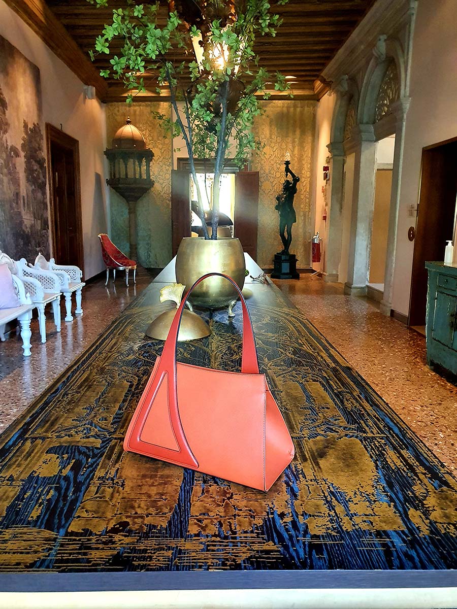 Michele De Fine Aragosta orange leather bag Gracie Opulanza made initaly (2)
