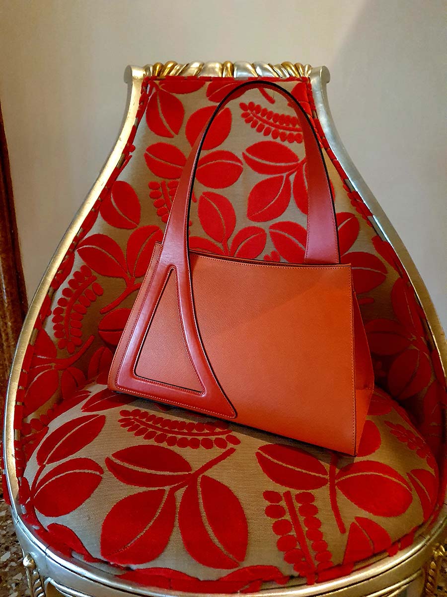 Michele De Fine Aragosta orange leather bag Gracie Opulanza made initaly (5)