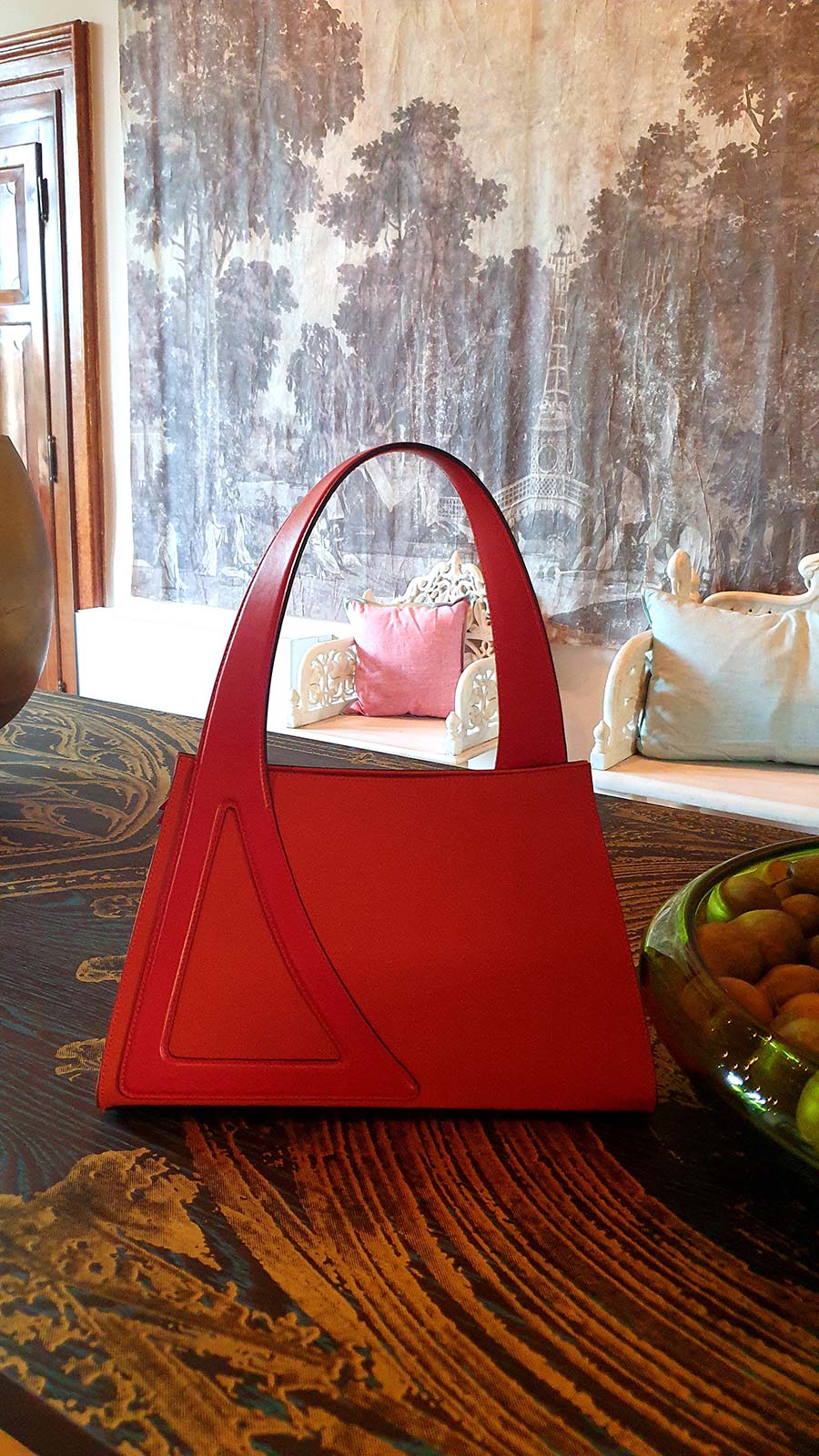 Michele De Fine Aragosta orange leather bag Gracie Opulanza made in italy (1)