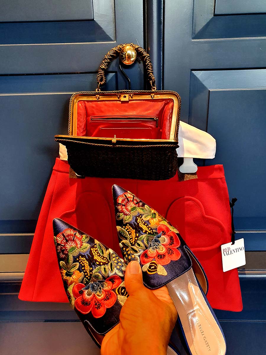 Alberta Ferretti embroidery shoe