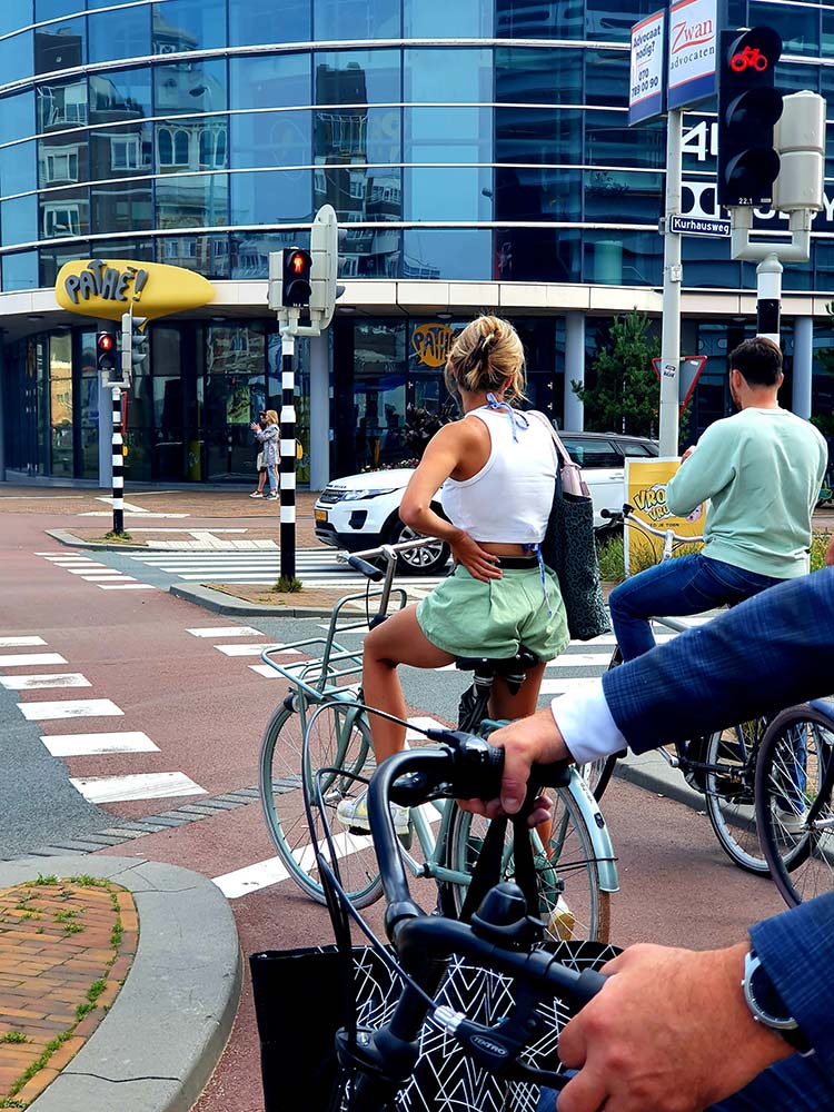 cycling in holland woman green
