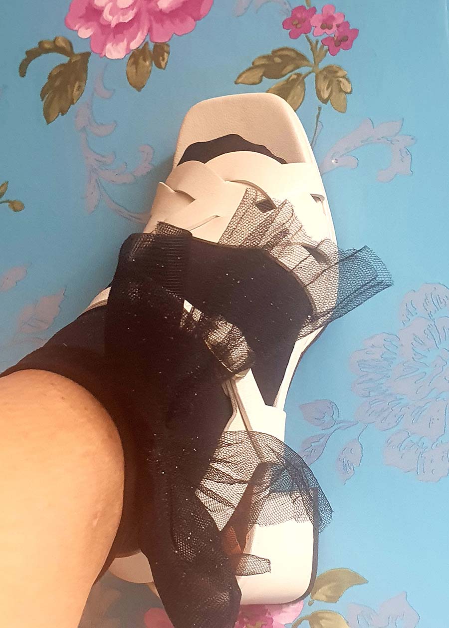 bow socks Fashion For Fifty - Sandals With Socks Style Tips