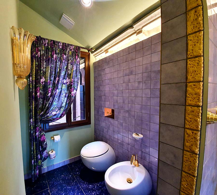 floral purple rubelli curtains venice italy