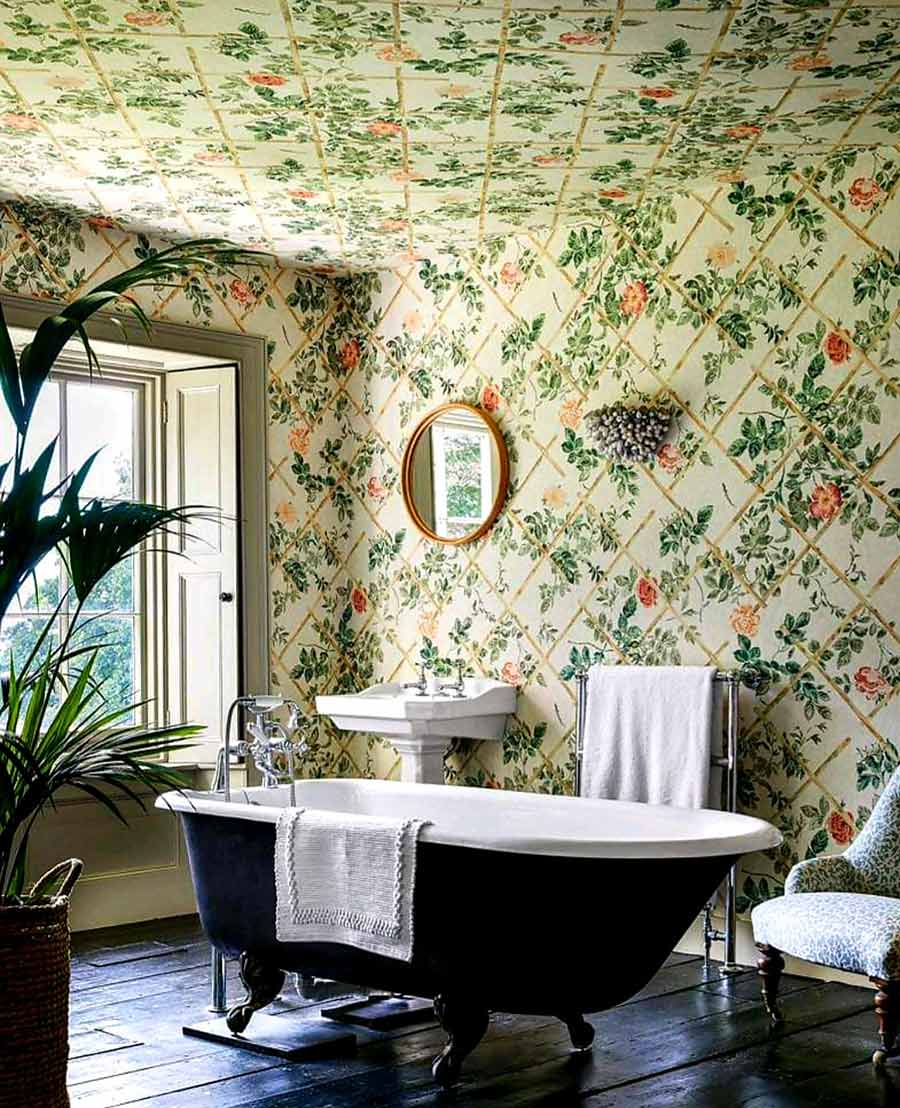 bathroom wallpaper interior design