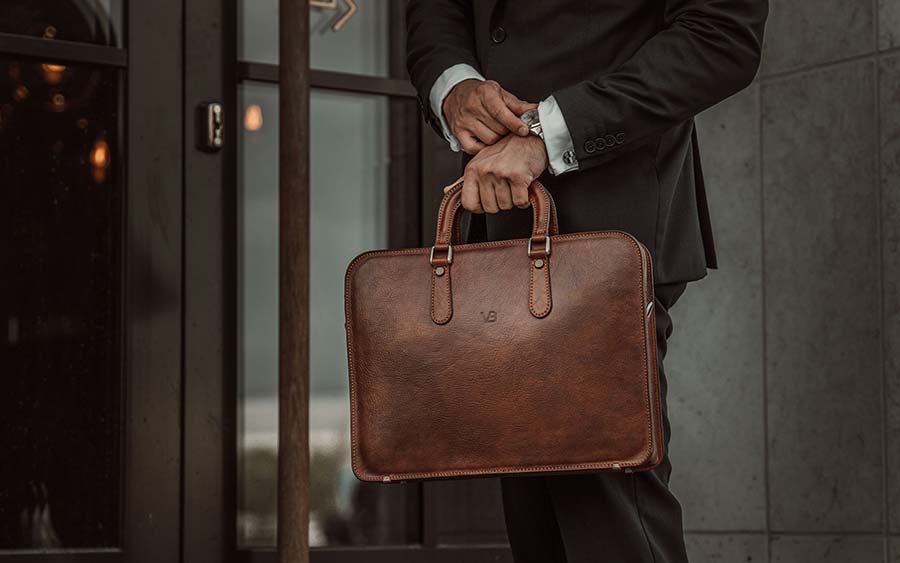 "Custom Leather Briefcase from Von Baer".