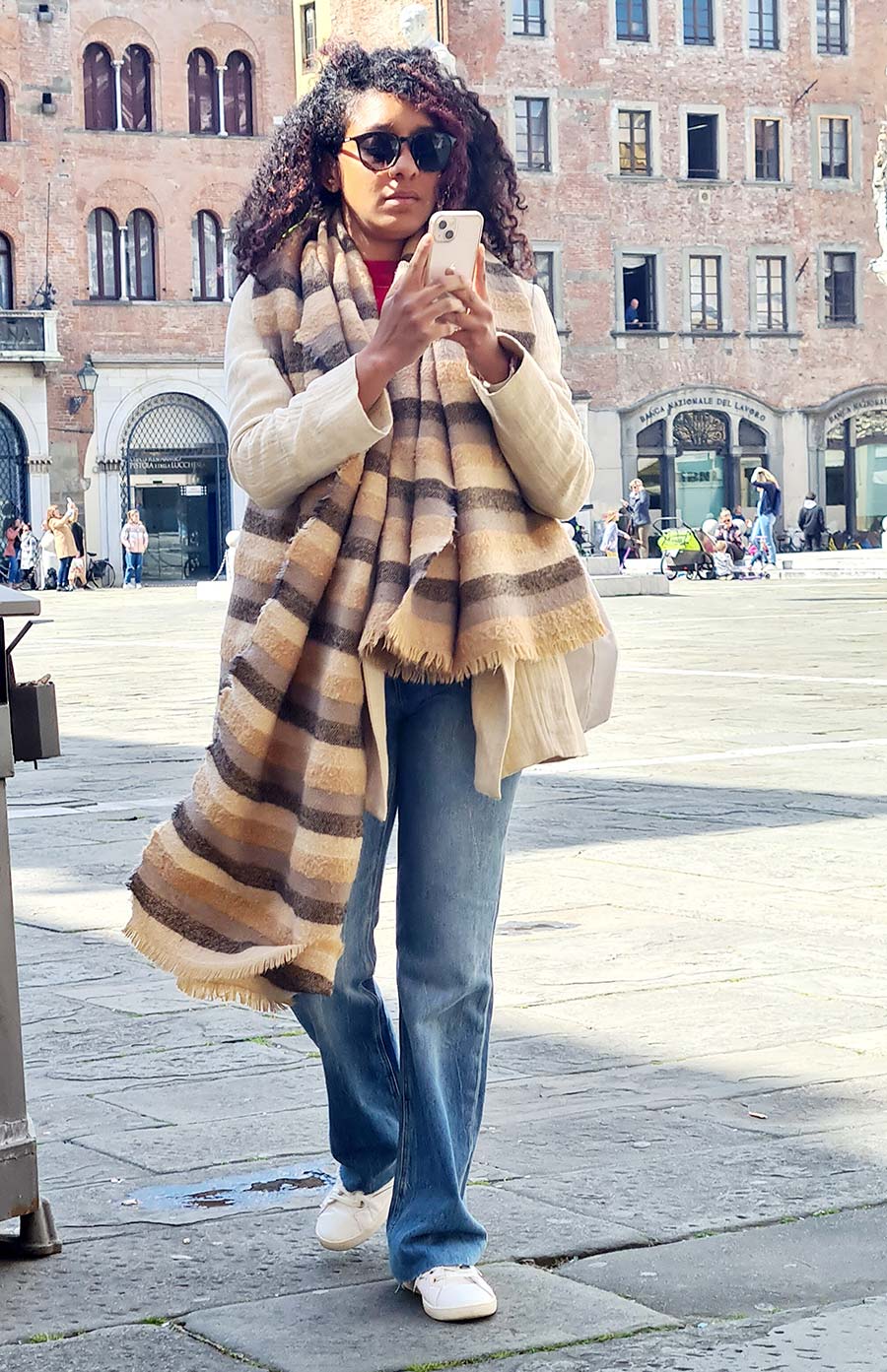 beige scarf for spring