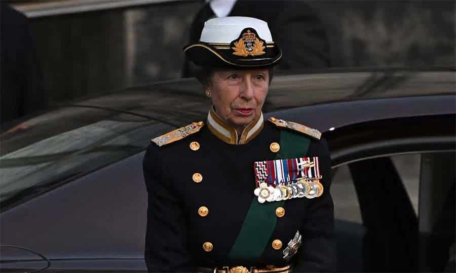 It was at this moment I noticed the Queen's daughter, Princess Anne, also trending pearl earrings wearing a military uniform.