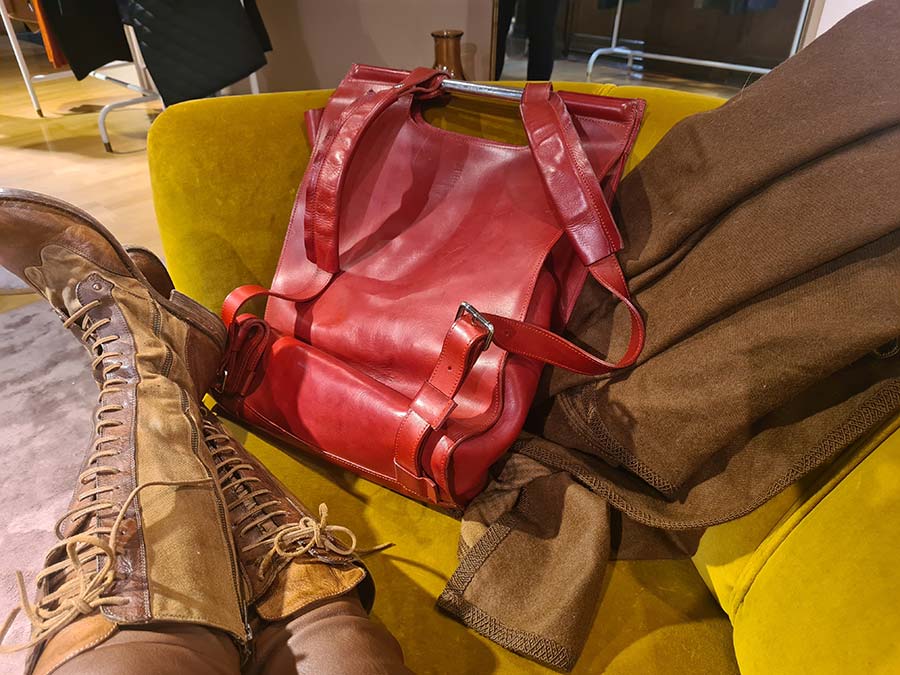 gracie Opulanza red leather backpack made in italy (6)