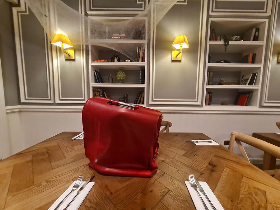 Ferrari Red gracie Opulanza red leather backpack made in italy (6)