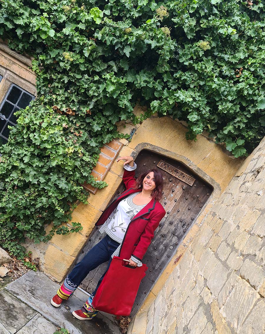 Red leather backpack made in Italy Gracie Opulanza