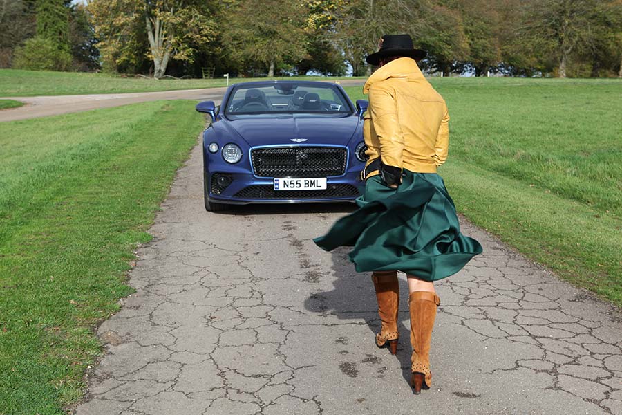 Benheart Italy leather mustard jacket Gracie Opulanza Bentley Continental GTC Speed