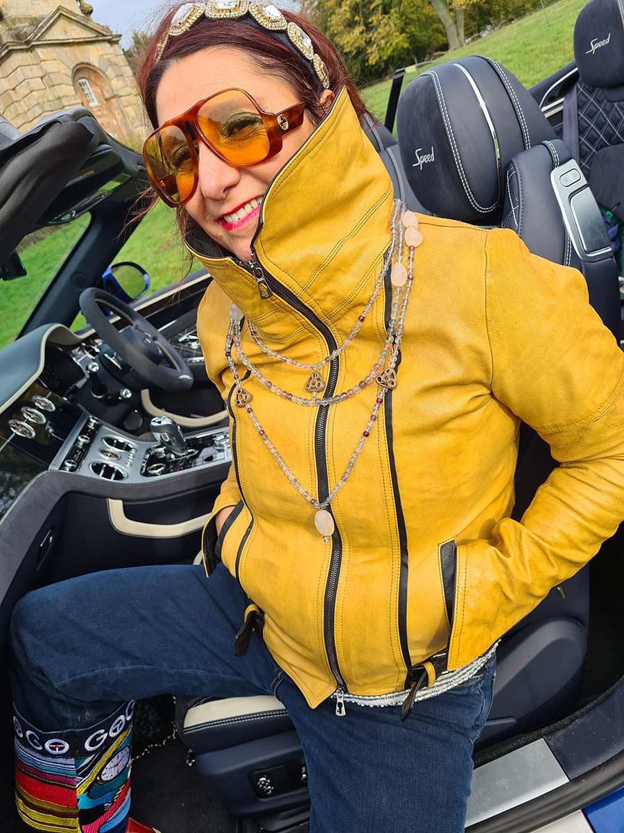 Gracie Opulanza Benheart Italy mustard leather jacket