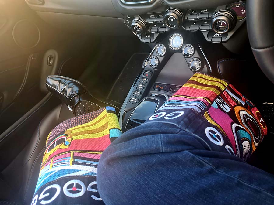 Kingfly embroidery Gracie Opulanza denim car jeans Aston Martin vantage Roadster