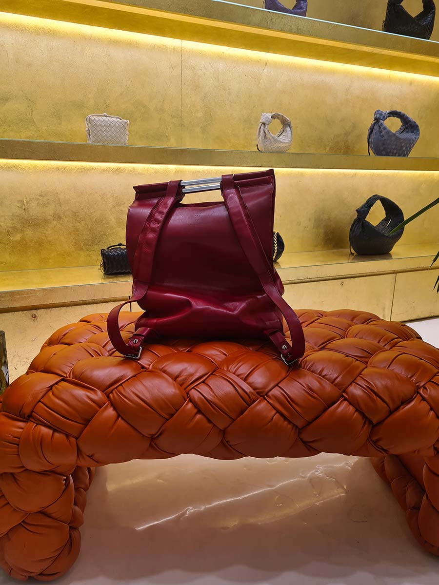 Gracie Opulanza red backpack made in italy tuscany