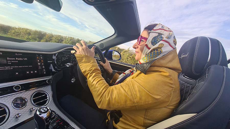 Gracie Opulanza Bentley GT Continental Soft Toper gucci Hermes Scarf silk speed queen