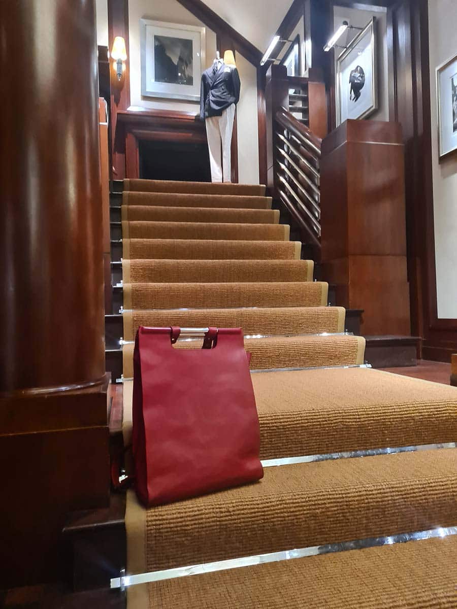 Gracie Opulanza red backpack made in italy tuscany