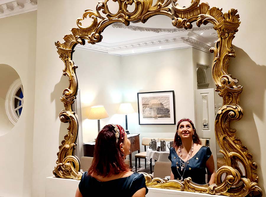 Gracie Opulanza wallpaper Cotswolds Hotel Spa Chipping Cameden Bespoke Dress (9)