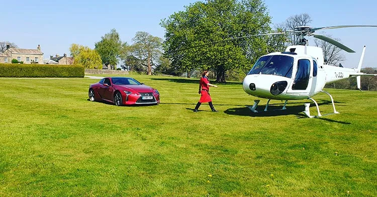 Lexus-LC500-Swinton-Estate-Gracie-Opulanza-Helicopter