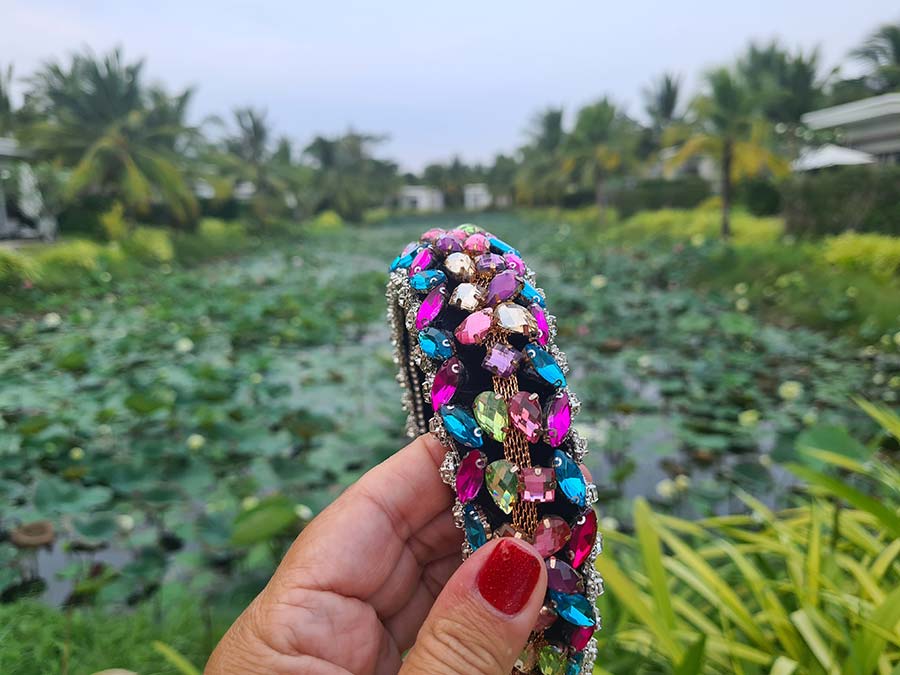 bling head bands for tropical travel water lilly (1)