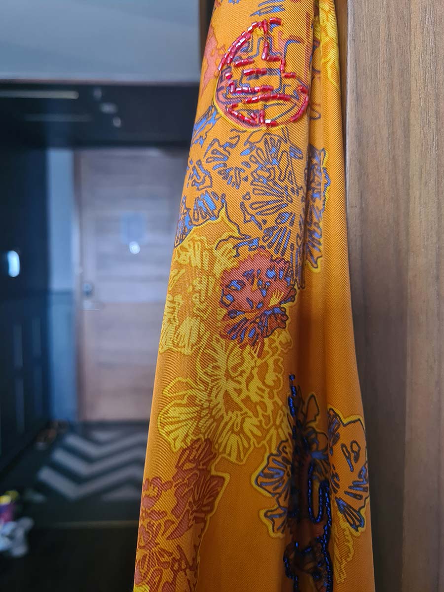 Embroidered Paon - Shou Gleam mulberry kimono metiseko VItenam. fashion (2)