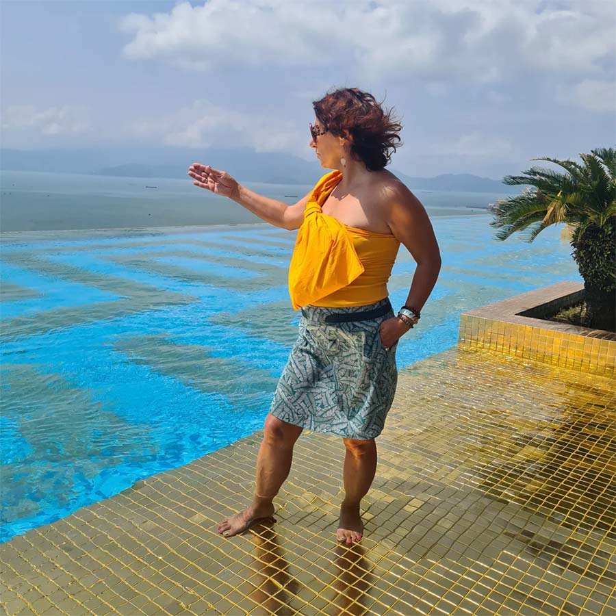 ZARA Bow yellow dress