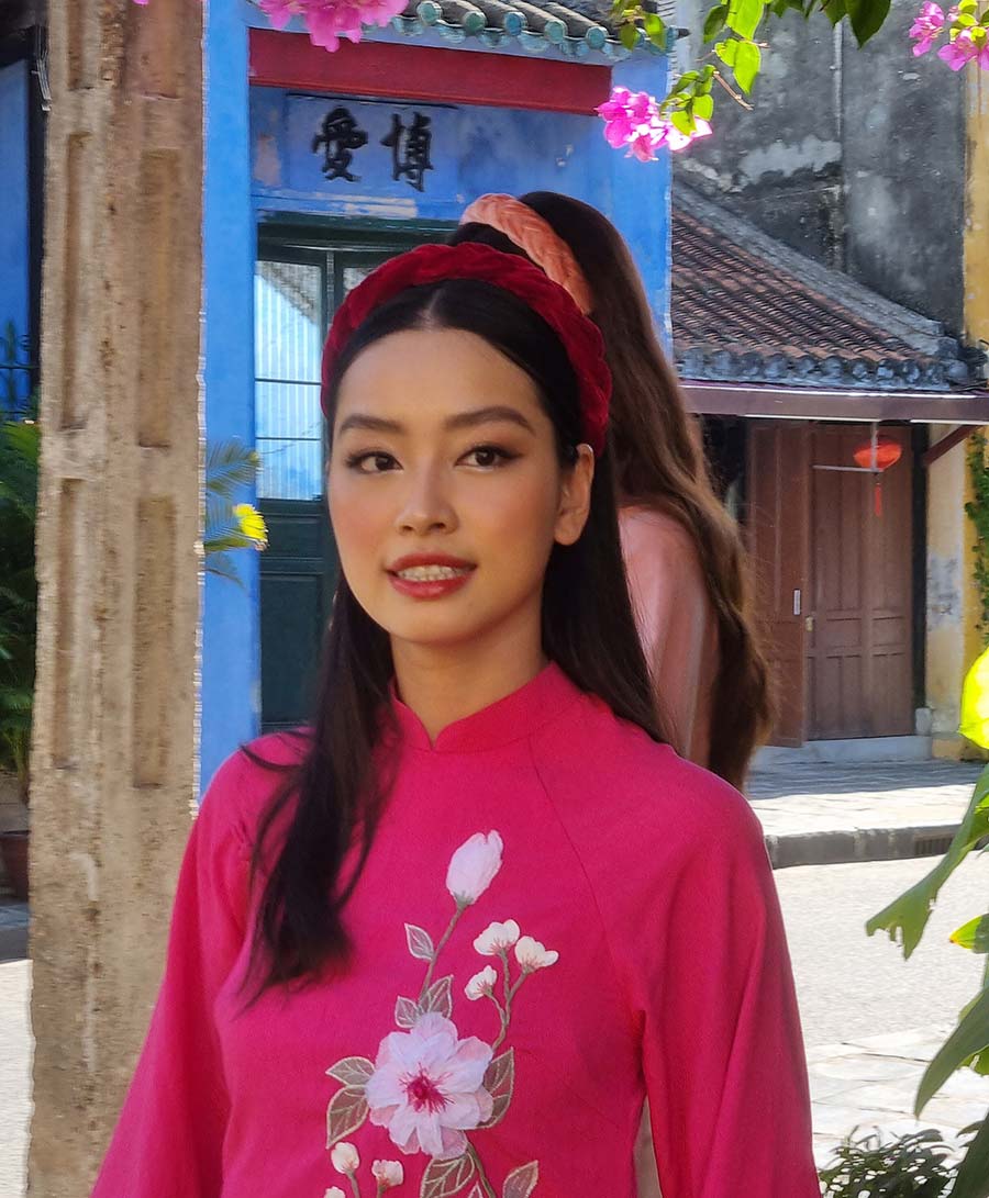 ao dai pink fabric Vietnam Hoi An Gracie Opulanza (1)