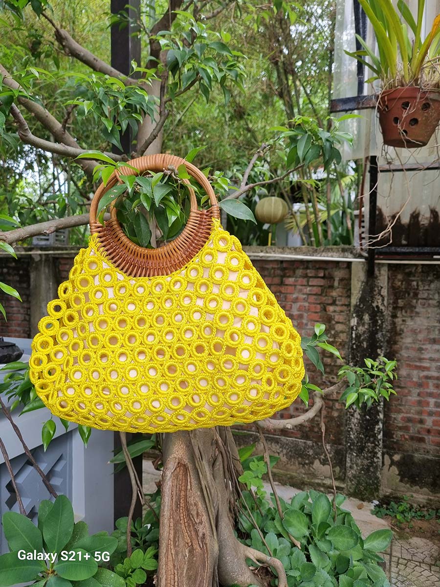 yellow bamboo bag Gracie Opulanza