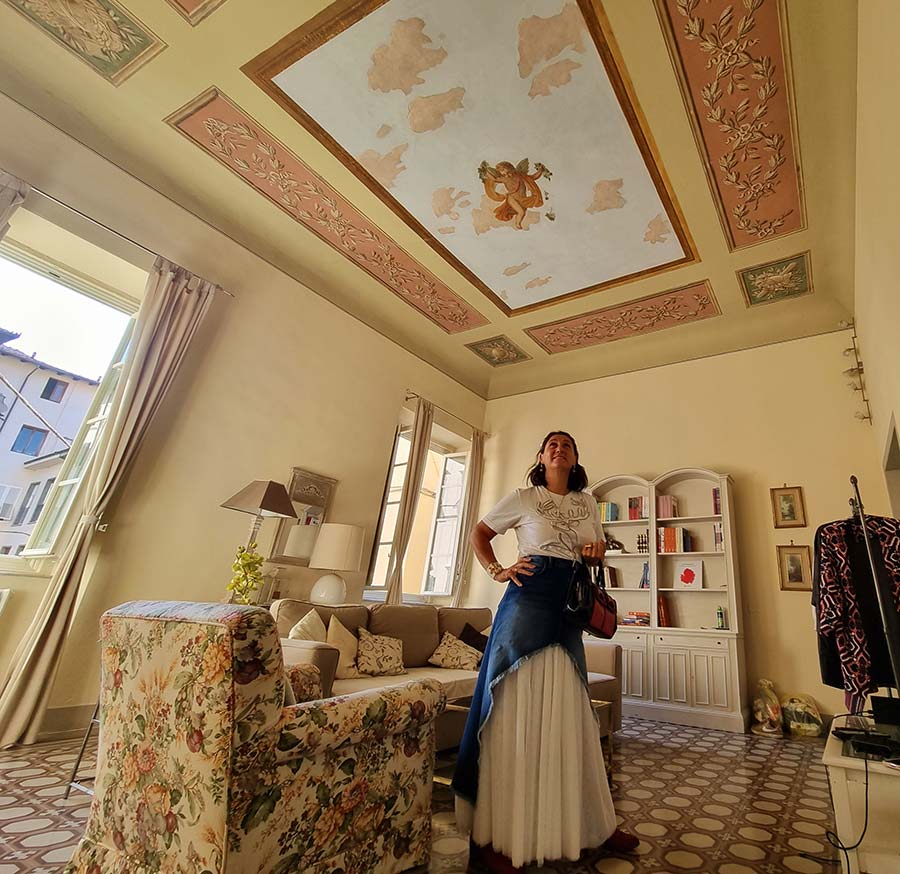 Gentle women denim tulle maxi skirt Gracie Opulanza Lucca Tuscany (1)