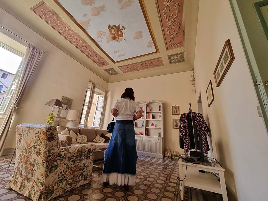 Gentle women denim tulle maxi skirt Gracie Opulanza Lucca Tuscany (1)