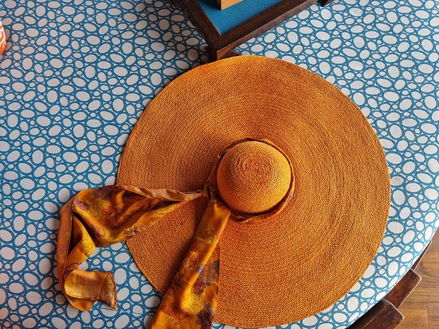 Fourseasons Resort Koh Samui Thailand Gracie Opulanza Orange Straw hat 2023 (4)