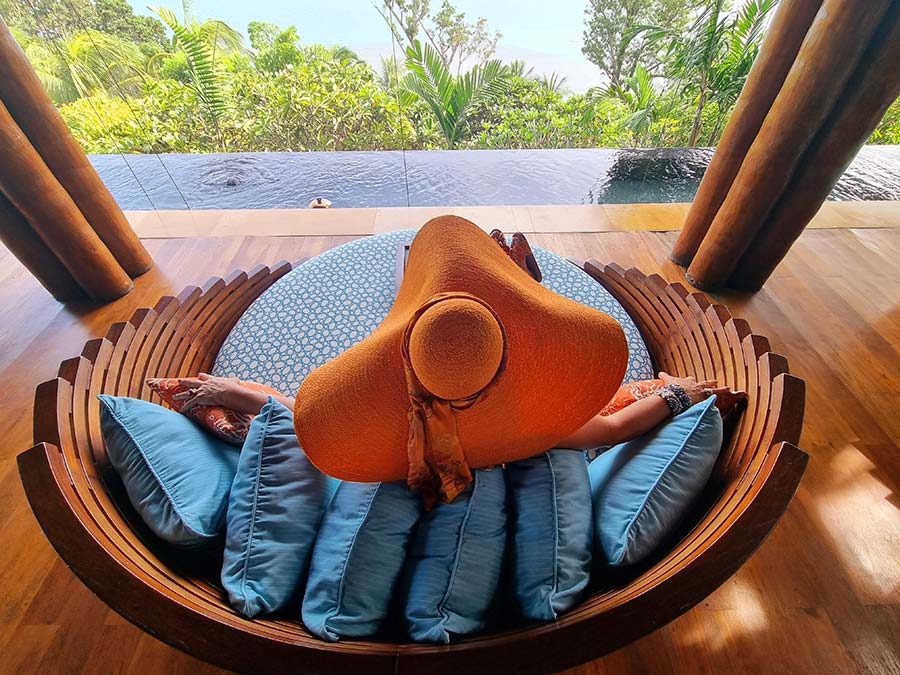 Fourseasons Resort Koh Samui Thailand Gracie Opulanza Orange Straw hat 2023 (4)