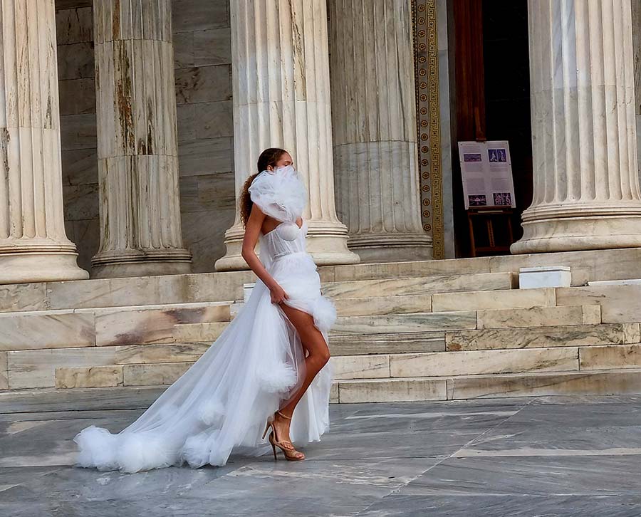 Winter Wedding - Greek Goddess Bridal Dress Athens Gracie Opulanza (1) tulle
