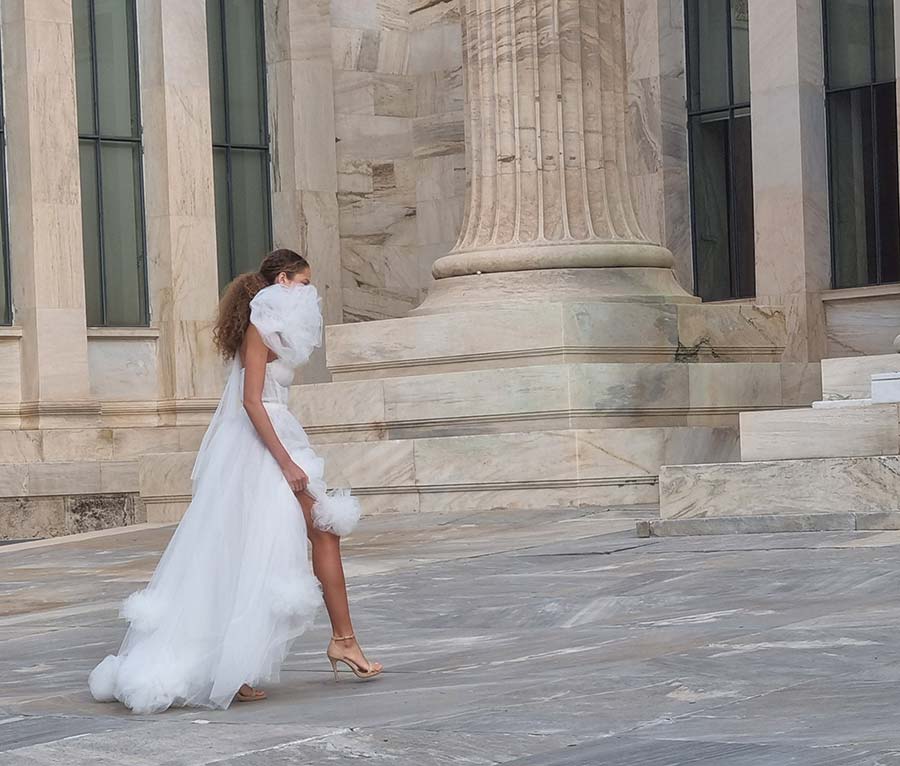 Winter Wedding - Greek Goddess Bridal Dress Athens Gracie Opulanza (1) hair