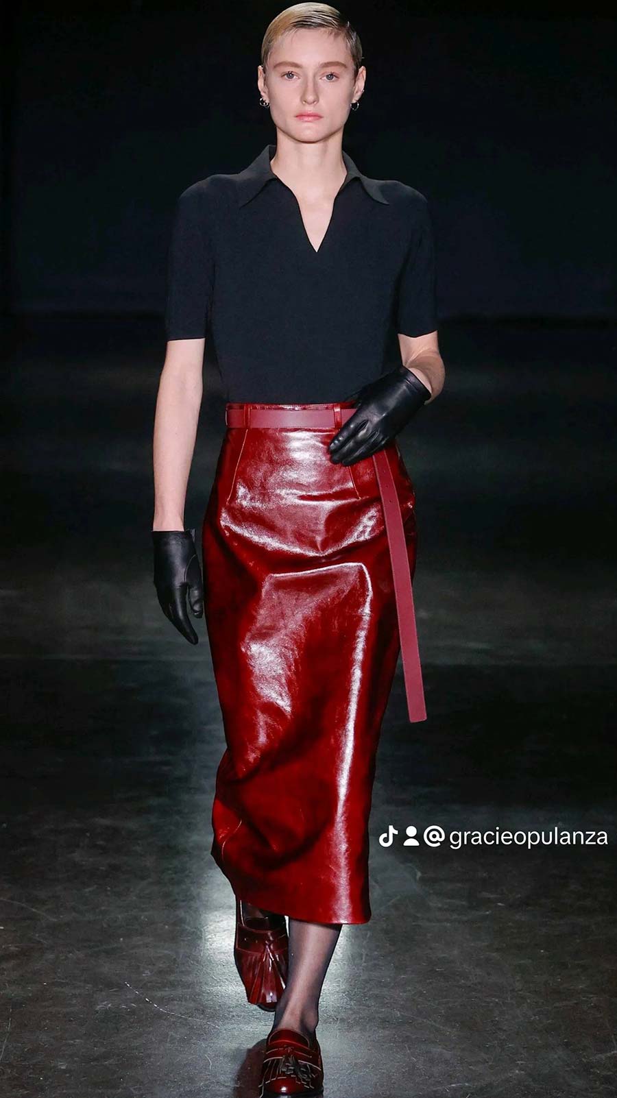 Tassele-leathers-loafers-and-red-leather-skirt
