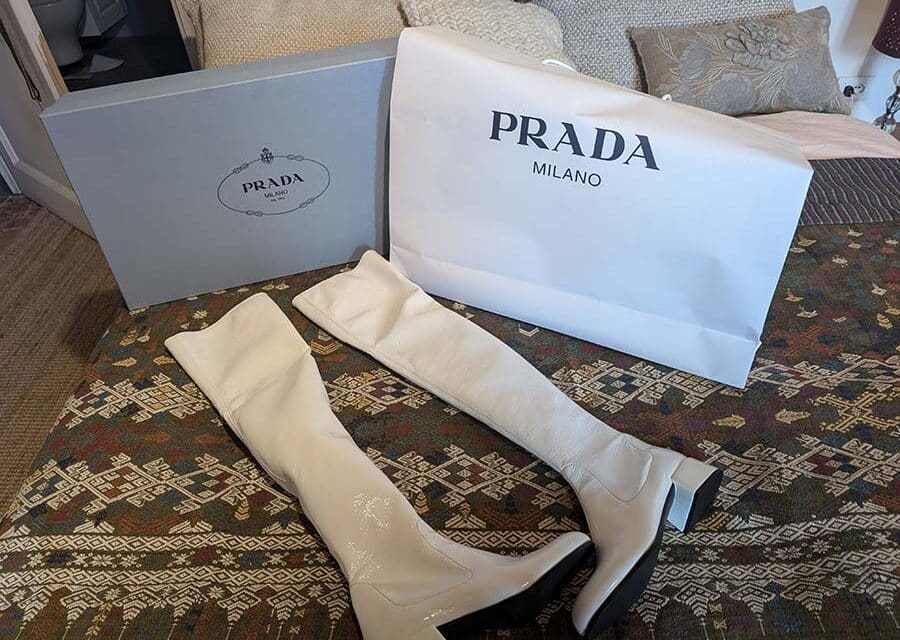 Prada Knee High White Boots Style Tips