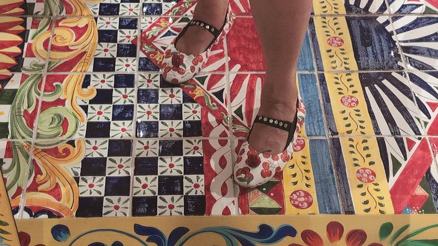 Dolce-&-Gabbana-Turn-Cannoli-&-Moka-Pots-Into-High-Fashion-&ndash;-Sicily-Never-Looked-So-Chic-cherry-shoes