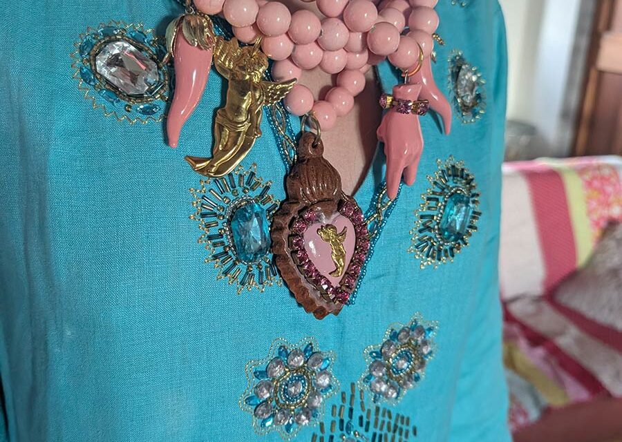 Italian Soul, Global Style How to Wear the Ceramic Cherub Necklace with a Vintage Kaftan