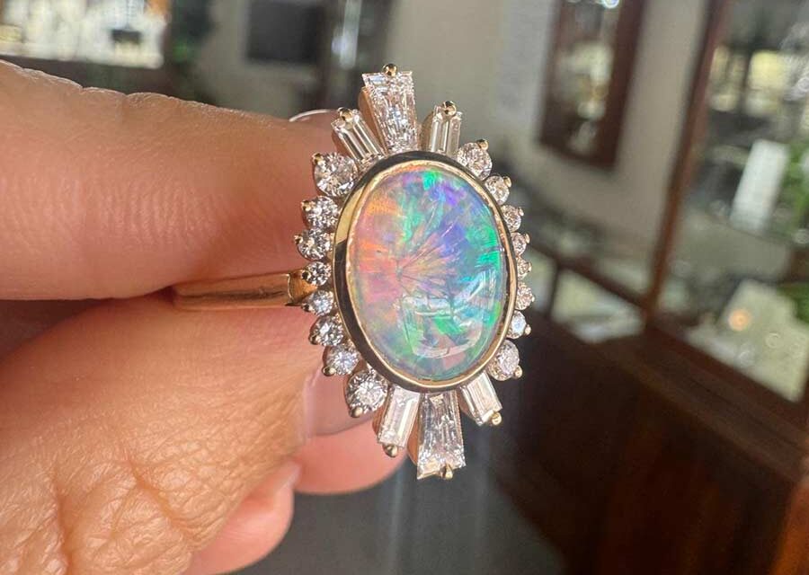 The Crystal Opal & Diamond Ring for the Bold Index Finger