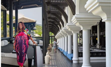 Intercontinental Da Nang – Vietnamese Silk Kaftan, Pearls, and Garden of Eden Slippers